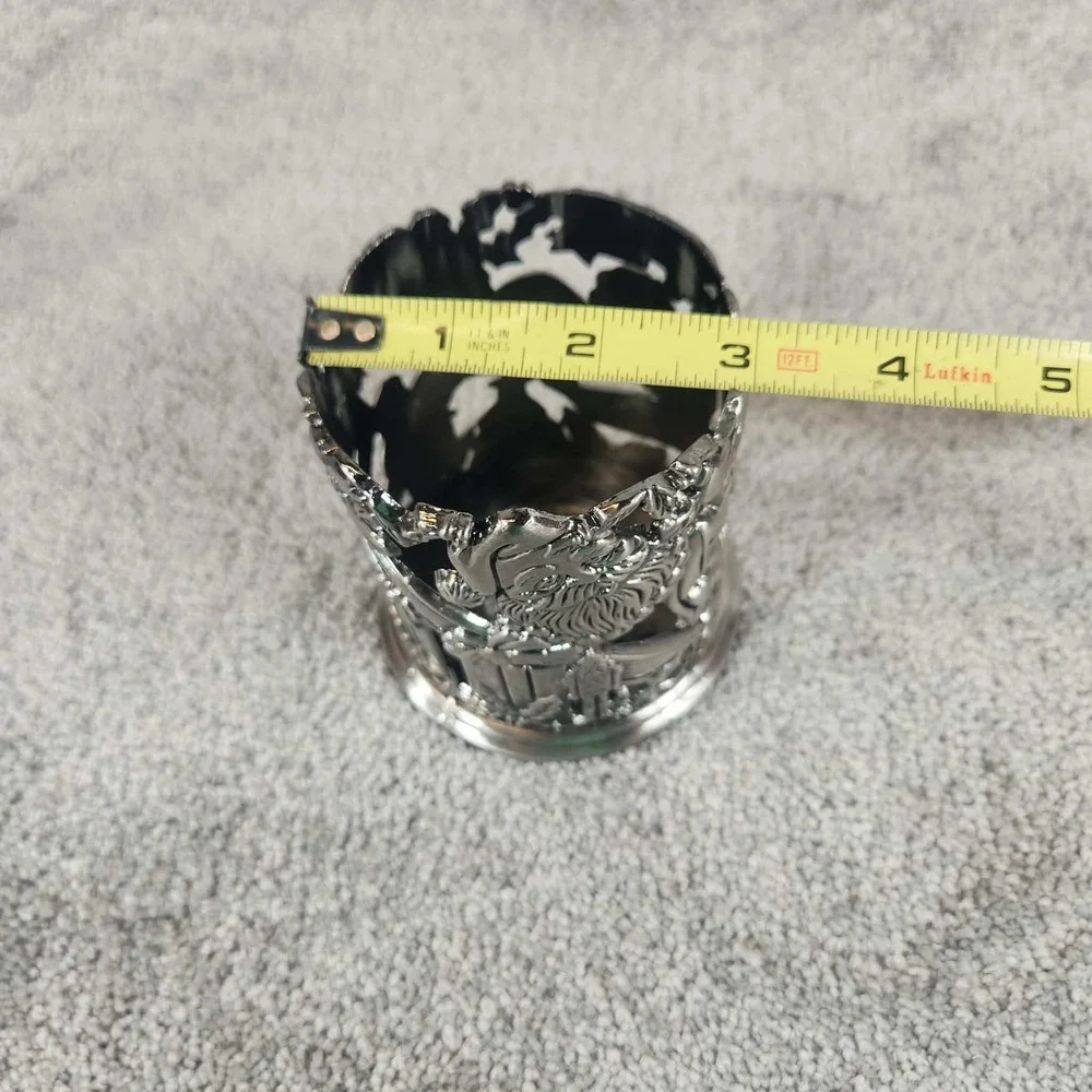 Godinger‎ Silver Art Season Greetings Santa Votive Candle Holder